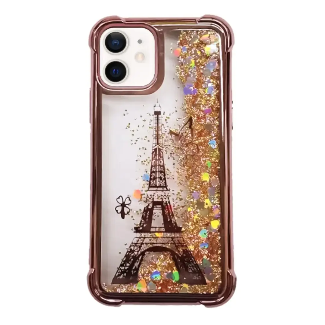 iPhone 12 Mini (5.4) Waterfall Protective Case Rose Gold Eiffel Tower